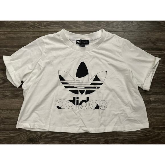 adidas Originals Women's Marimekko Cropped Tee with Trefoil Print 2x - Picture 1 of 6